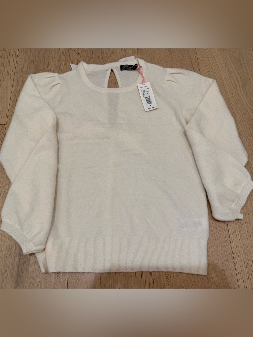 Vineyard Vines Cream Round Neck Knit Top